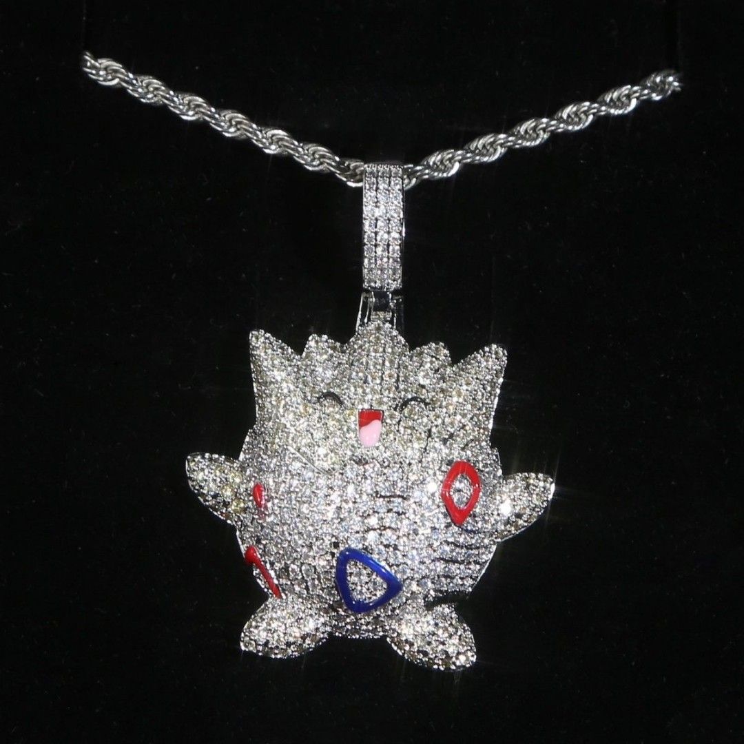 Togepi Pokemon Ornament Magnificent Replica: Unisex Hip-hop Bling ...