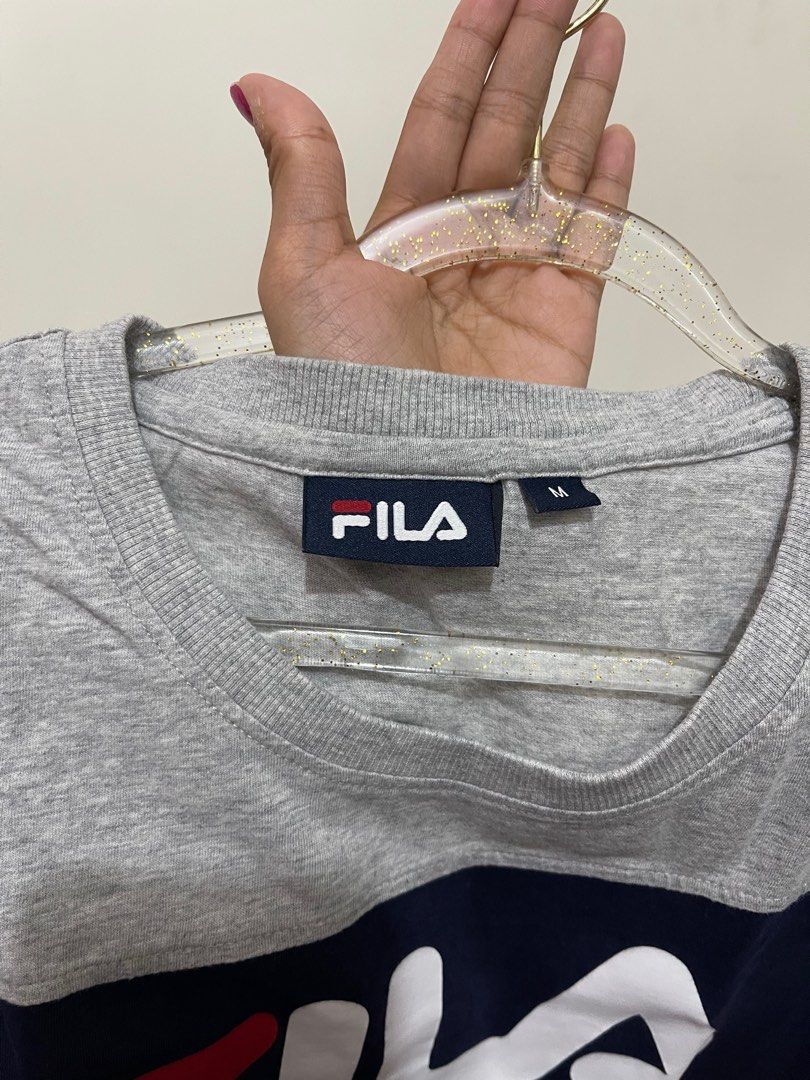 Gray fila shirt top