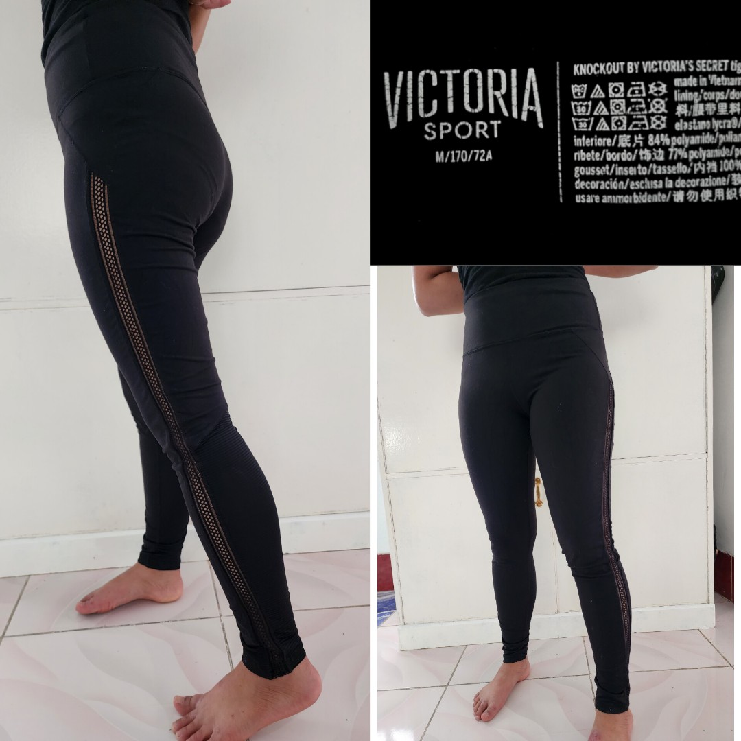 Victoria's Secret Sports Black Stretchy Leggings with mesh at the side  Knockout by Victoria's Secret Drifit type Medium in size, Women's Fashion,  Activewear on Carousell