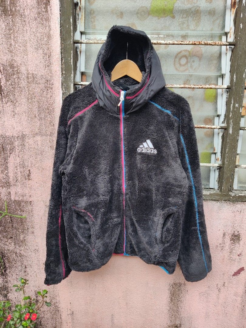 Fuzzy adidas jacket online