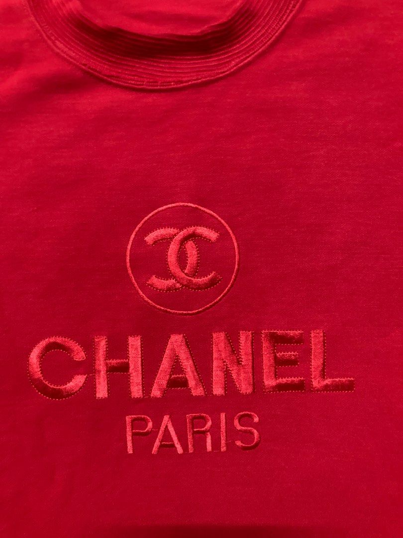 Vintage Bootleg Chanel Embroidery Logo Sweatshirt, Women's Fashion, Tops,  Shirts on Carousell