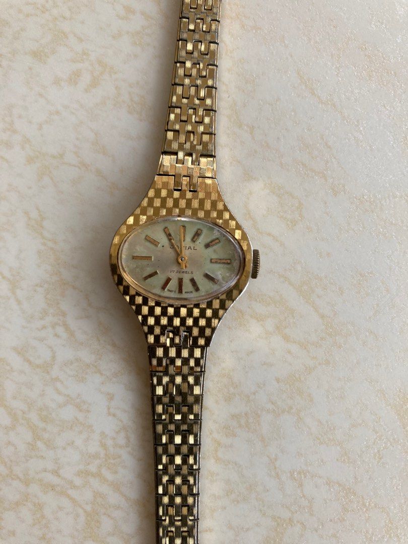 Vintage Jovial 17 Jewels gold plated manual winding lady watch, Women's ...