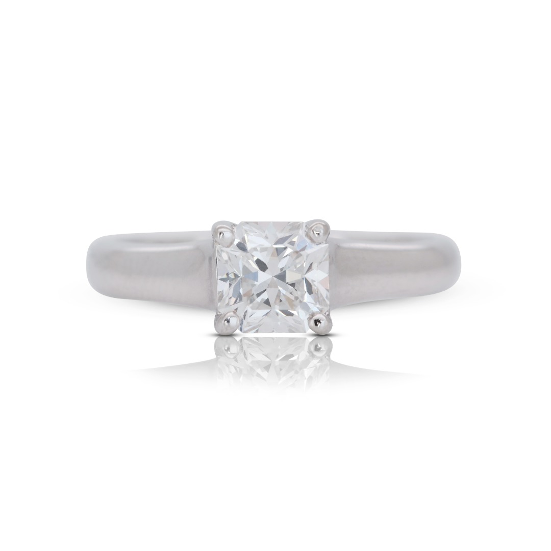 White gold princess cut solitaire ring store