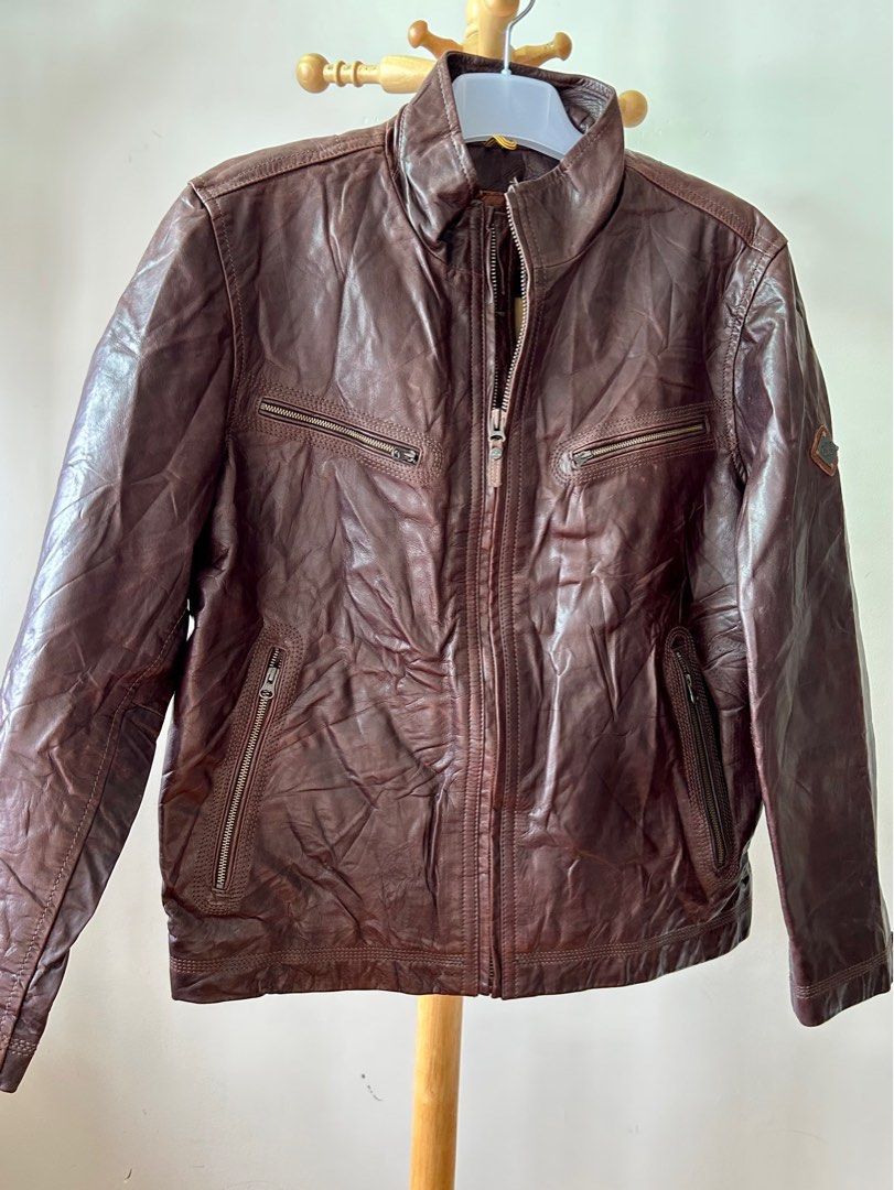 Timberland leather jacket store mens