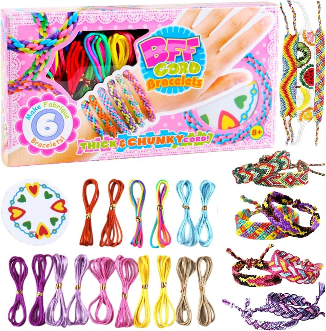 Yeefunjoy Gifts for Girls, Toys, Bracelet Craft Set for Girls, DIY Bracelet  Making Kit for Kids, Craft Set Cotton Yarn, Cords, Woven, Craft Set Teens