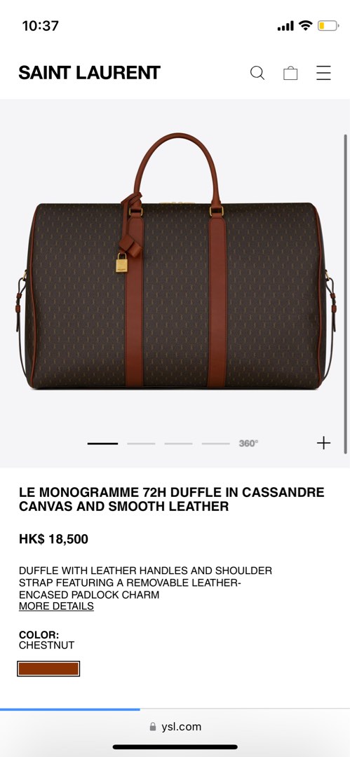 le monogramme 72h duffle in cassandre canvas and smooth leather