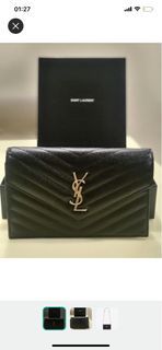 YSL Cassandre Matelassè Card Case in Grain De Poudre Embossed Leather (Dark  Beige), Luxury, Bags & Wallets on Carousell