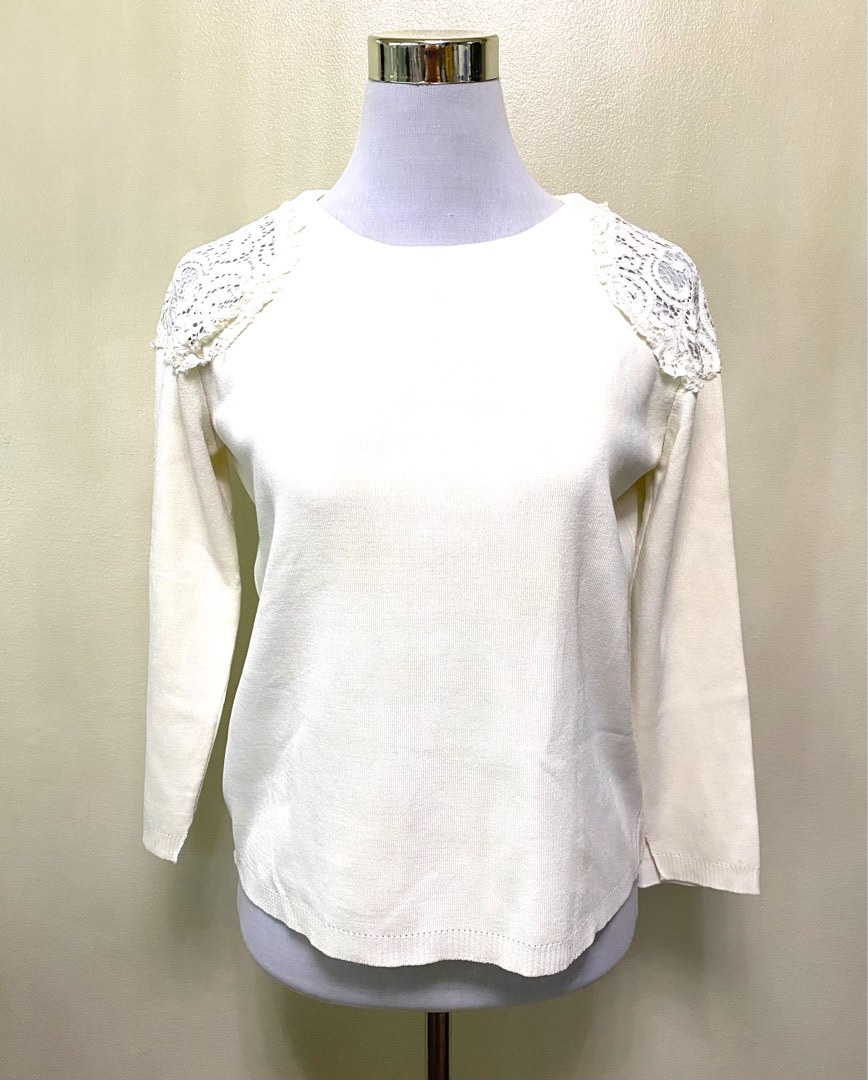 Zara Zara Tops Zara Combination Lace Knit Sweater Women s Fashion
