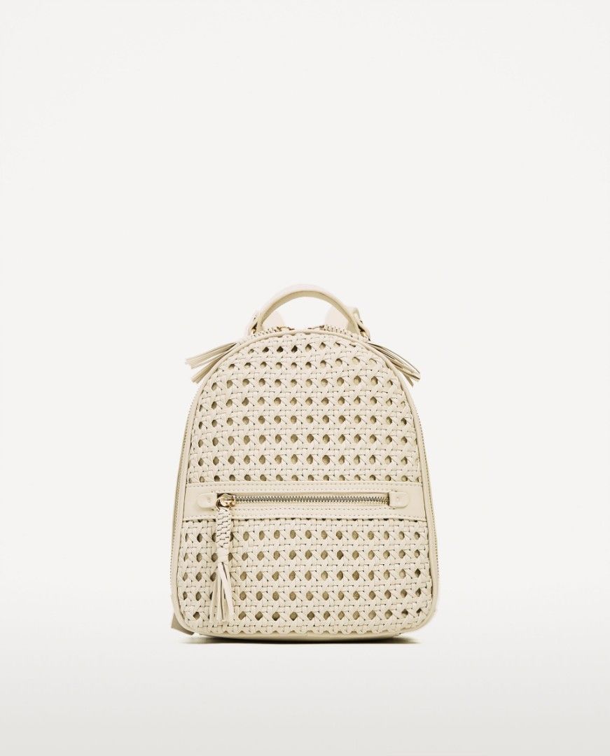 Zara Braided Cream Beige Backpack Women s Fashion Bags Wallets Backpacks on Carousell