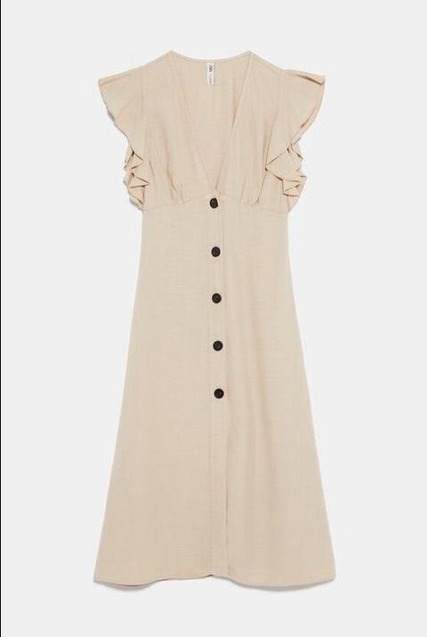 Zara rustic dress with ruffle trim outlet