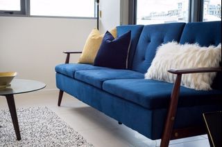 10% DISCOUNT SALE!!! VELVET BLUE SOFA BED - OWN YOURS NOW!!!