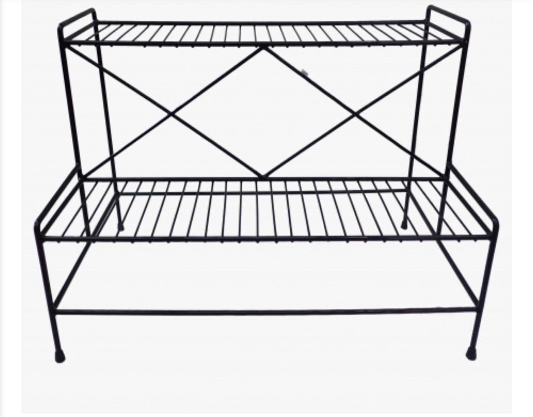 2 tier metal rack for plants, Furniture & Home Living, Gardening, Pots