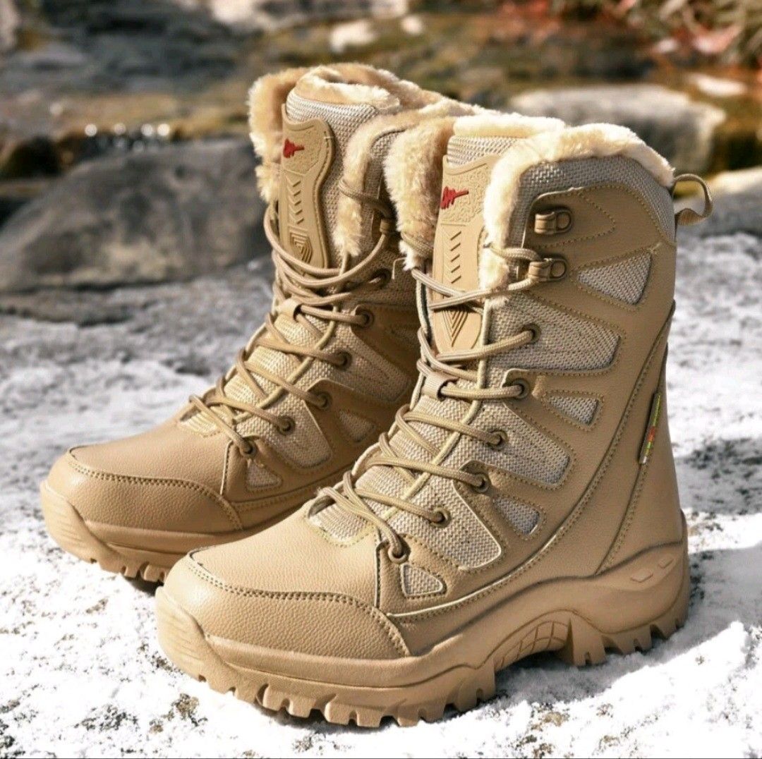 2 x 28cm Winter Boots Women Men Unisex Super Warm Plus Size Mid Calf Boots Warm