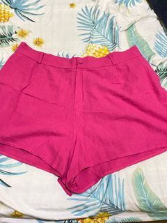 38-44” Plus Size Pink Linen Shorts