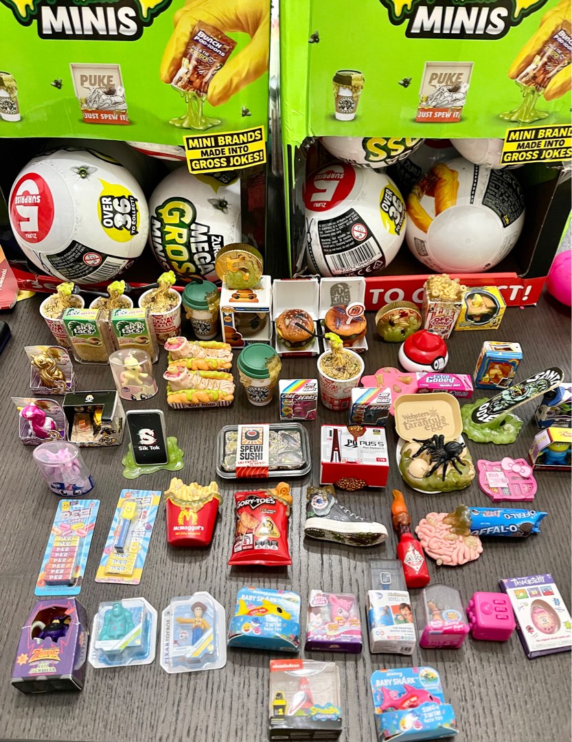 5 SURPRISE Mini Brands , 5 Surprise Mega Gross Minis Collector's Case by  ZURU