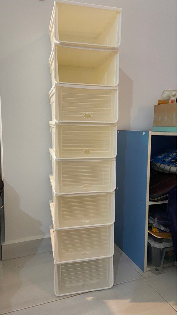 8 Stackable shelving racks / slots / Storage 22cm x 12.5cm x 33cm W x H ...