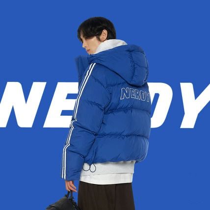 New Nerdy NY down jacket Blue Yellow Women s Fashion Coats Jackets and Outerwear on Carousell