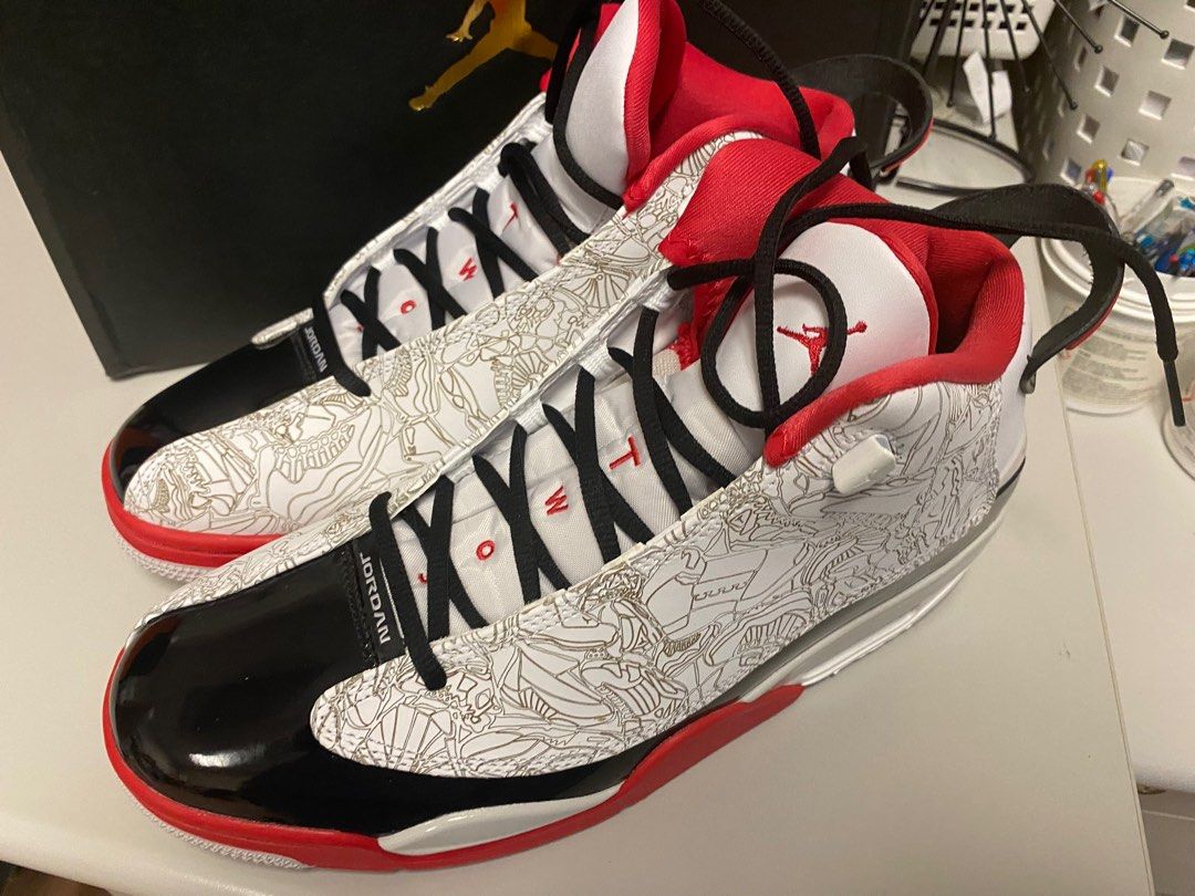 Air Jordan Dub Zero white black varsity Red US 10 Carousell