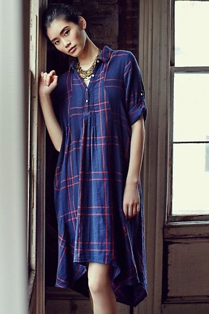 Anthropologie Isabella Sinclair Homestead Plaid Shirtdress