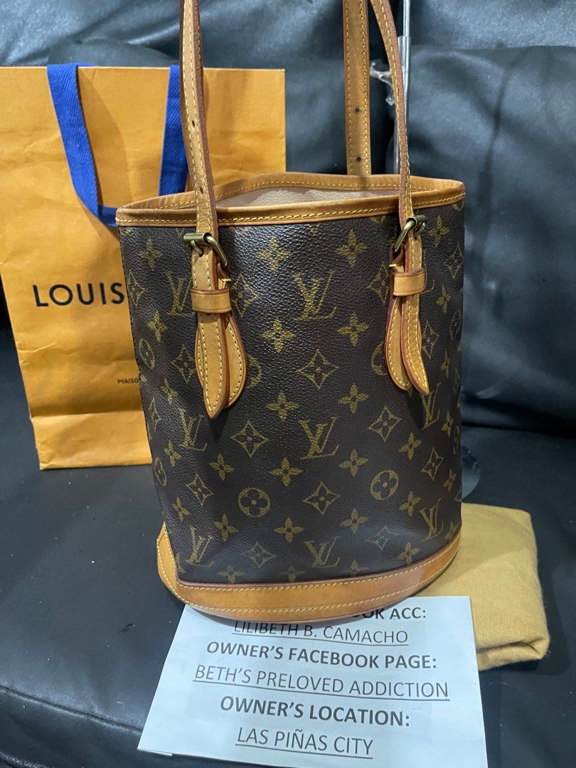 Louis Vuitton Monogram Canvas Petit Bucket Bag, Pre Loved