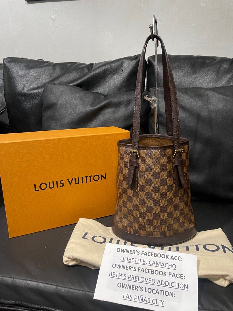 Sac Louis Vuitton bucket pm damier - SecondeMainDeLuxe
