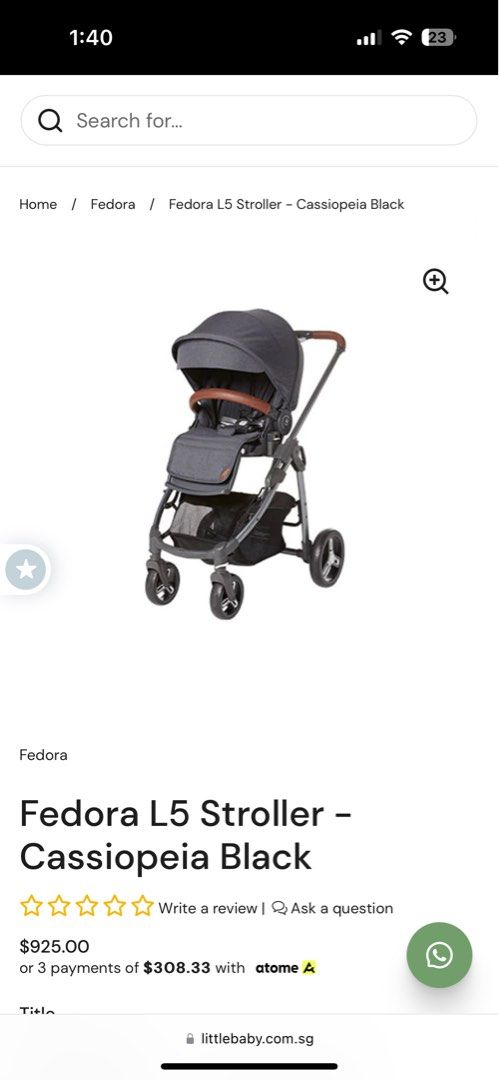 Fedora l5 stroller sales review