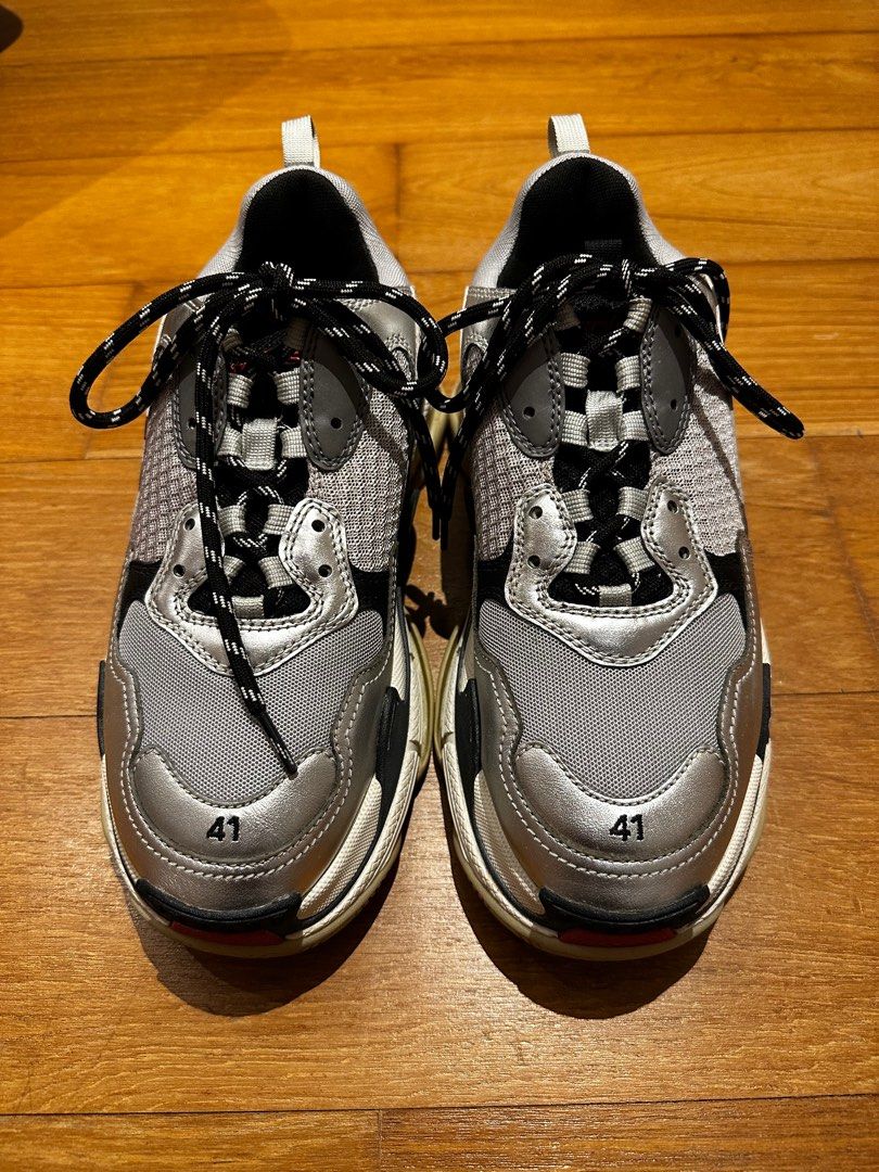 Balenciaga triple sale s silver red