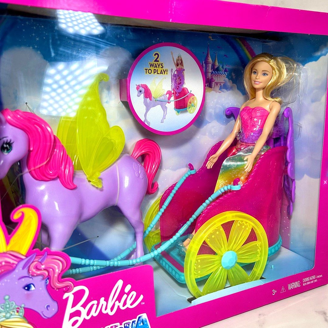 Barbie Dreamtopia Princess Doll with Fantasy Horse and Chariot GJK53