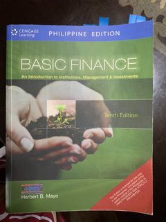 BASIC FINANCE: AN INTRODUCTION TO FINANCIAL INSTITUTIONS, INVESTMENTS & MANAGEMENT, 10E, by Herbert B. Mayo