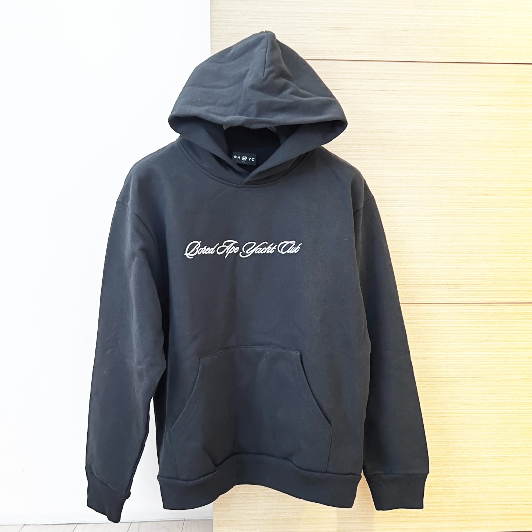 BAYC Bored To Death Hoodie 無聊猿厚磅黑色帽T．男L號(全新正品), 他