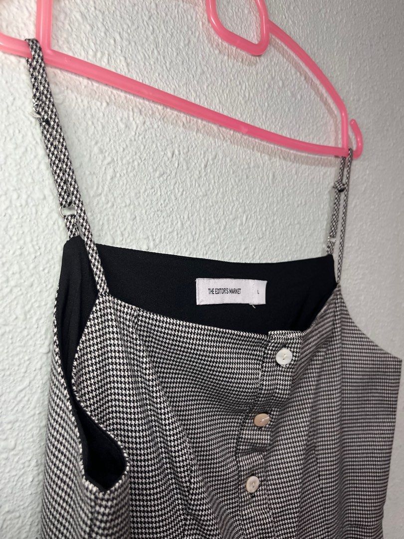 Gingham button down dress top