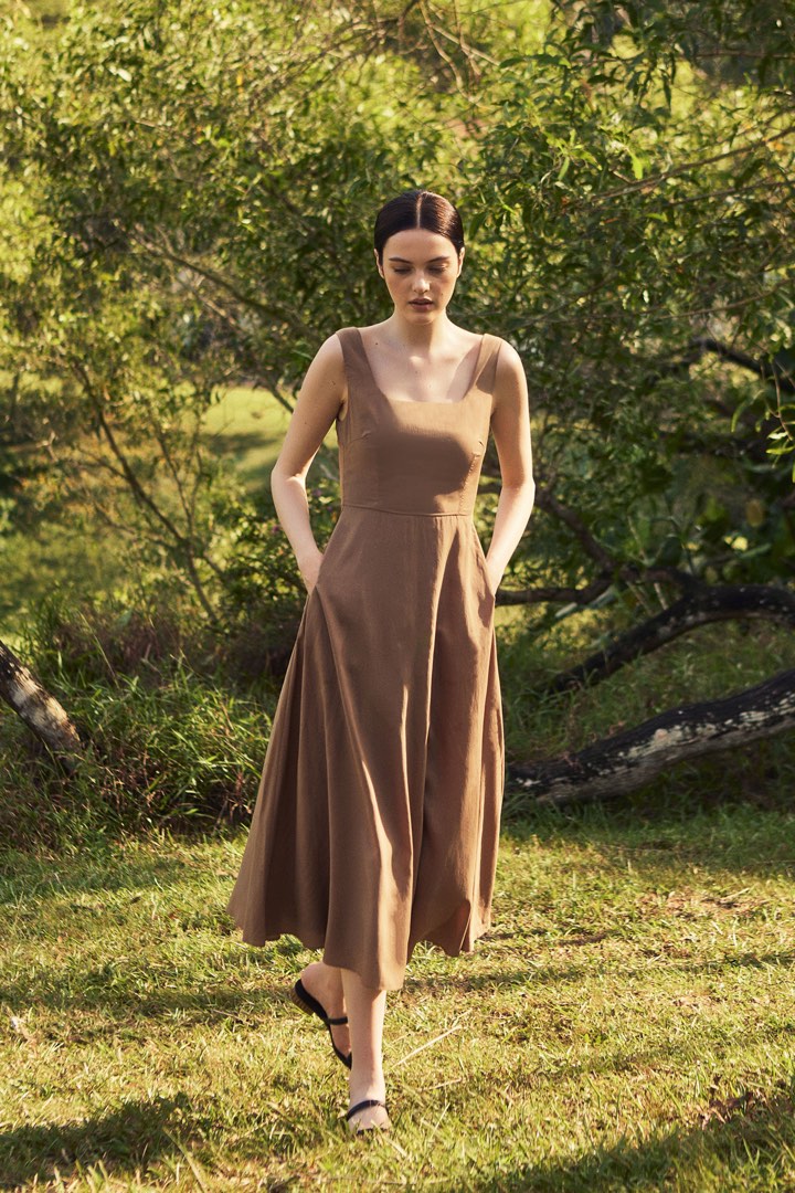 square neck maxi dress