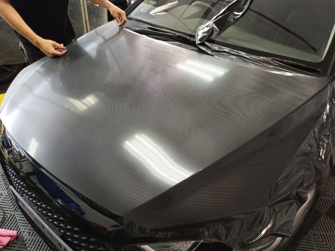 Carbon Fiber Sticker For Volkswagen Tiguan Car Hood Bonnet Sport