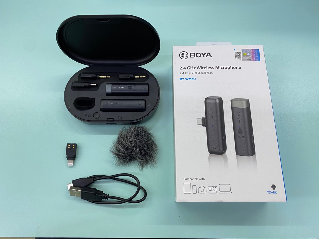 BOYA BY-WM3/WM3U/WM3D 2.4GHz Wireless Microphone Vlog Mic Audio Sound ...