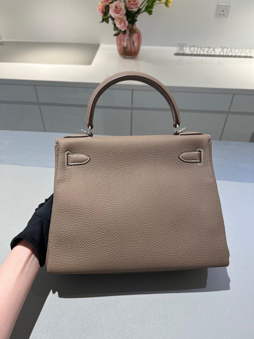 NEW Hermès Kelly 28 Etoupe PHW Togo