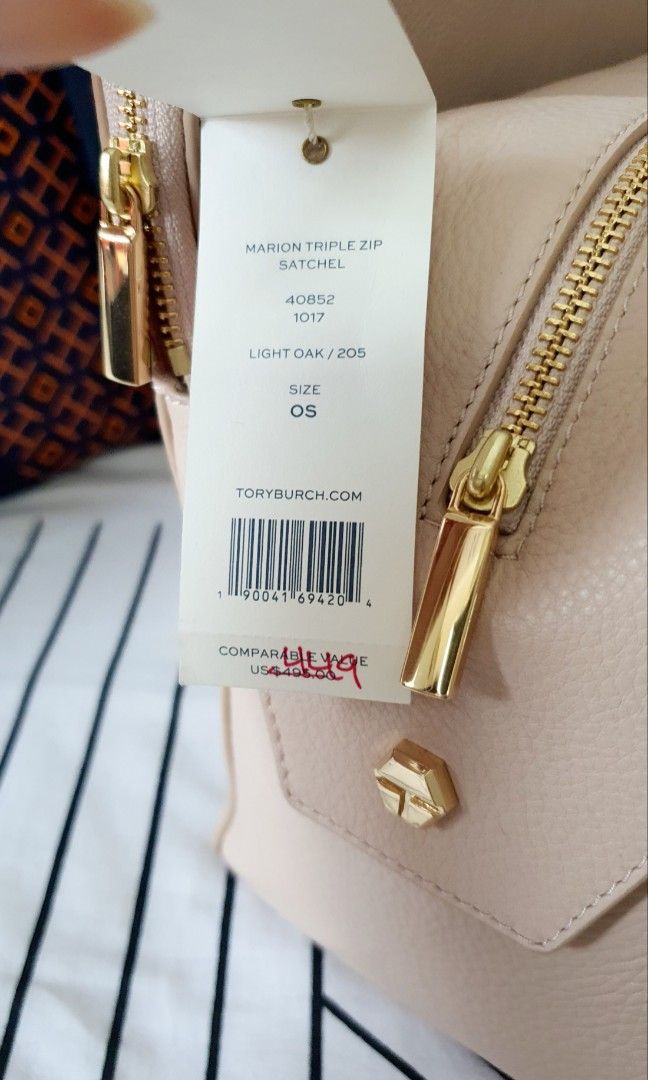Tory burch marion online triple zip leather satchel