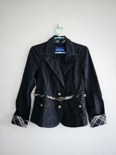 Burberry Black Belted Jacket Blazer