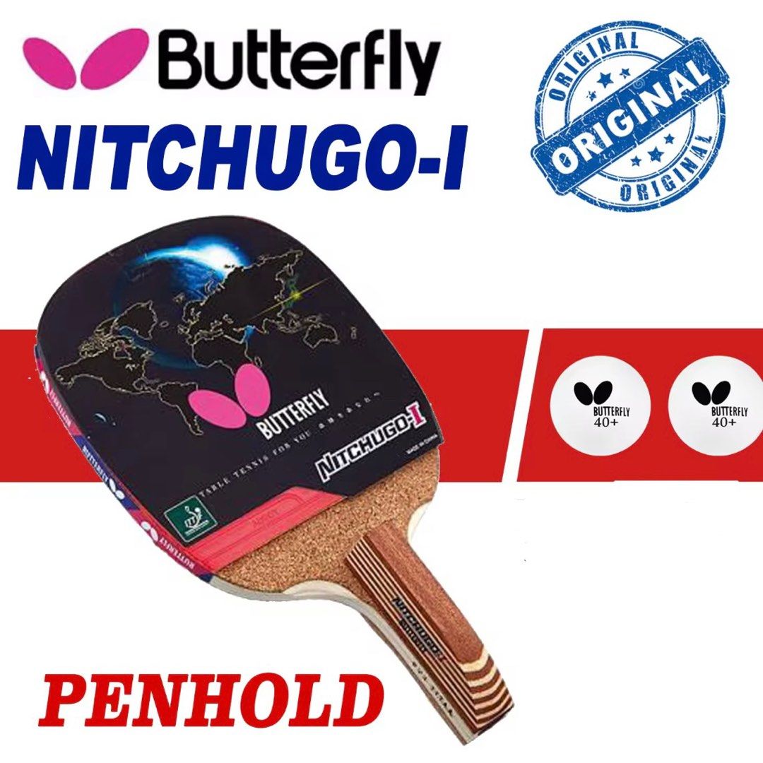 Butterfly Original Nitchugo1 Pen Hold Table Tennis Ping Pong Bat with