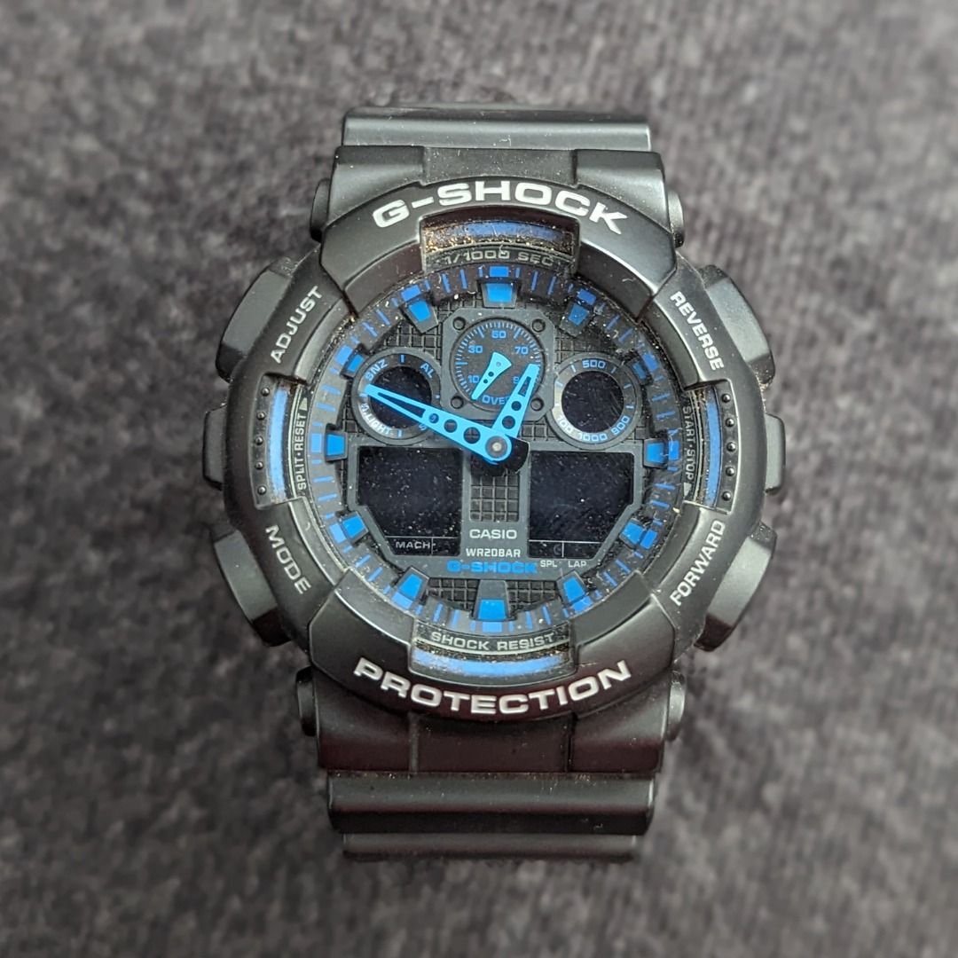 Casio G SHOCK GA 100 1A2 BLACK Men s Fashion Watches on Carousell