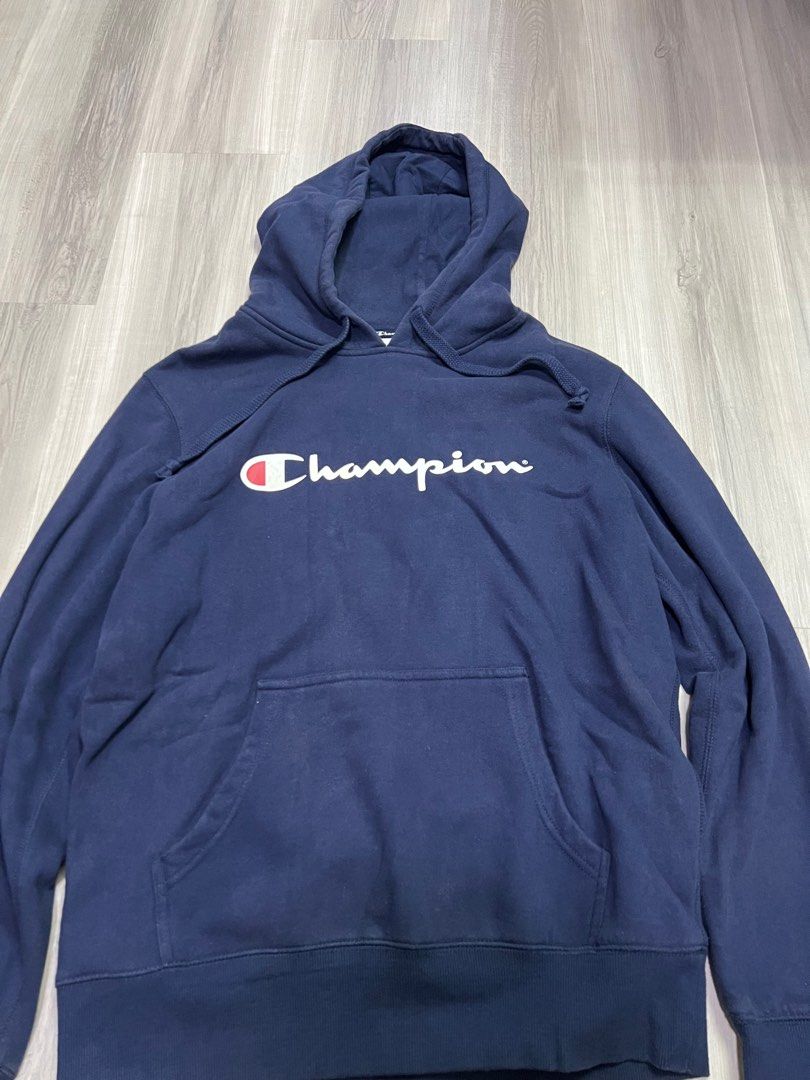 Mens blue champion hoodie sale