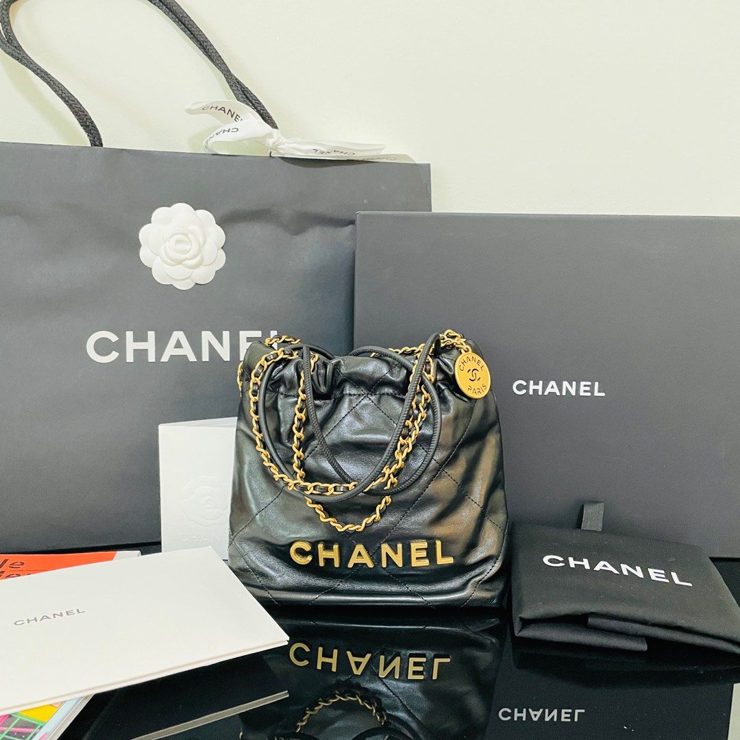 Chanel 22 Bag Blue Small, Luxury, Bags & Wallets on Carousell