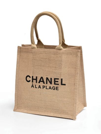 Chanel Novelty A La Plage Linen Tote Bag