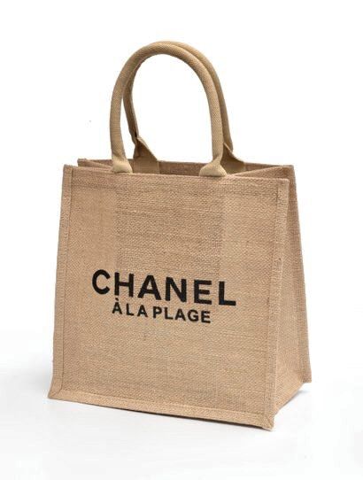 CHANEL Novelty A La Plage Linen tote Handbag