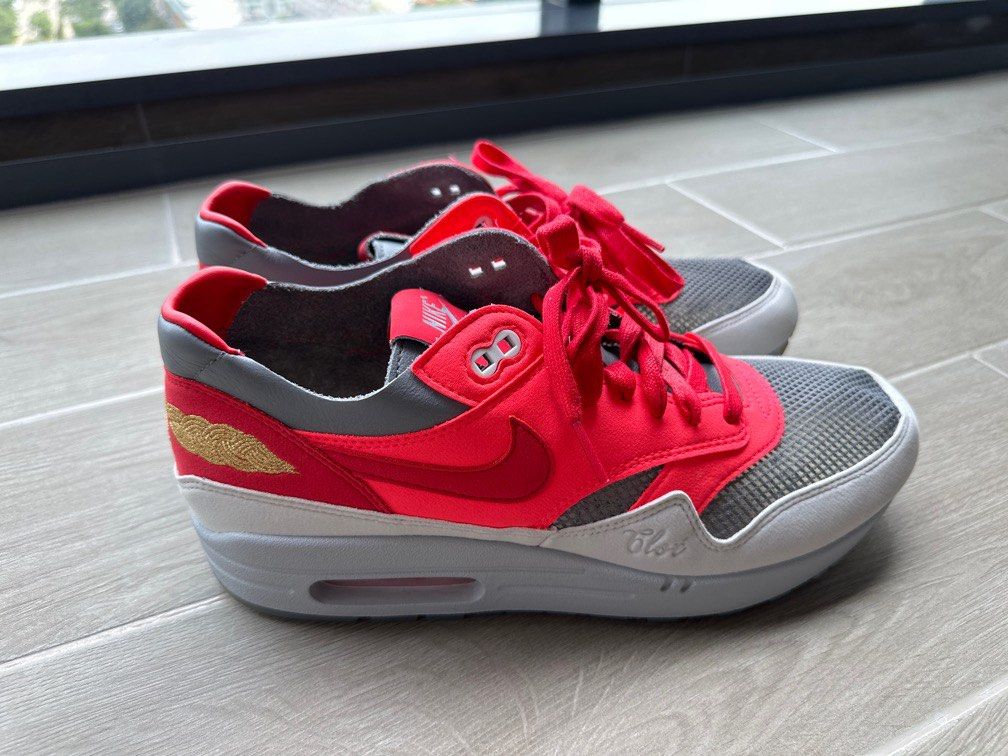 CLOT x Nike Air Max 1 K.O.D. Solar Red Closer Look