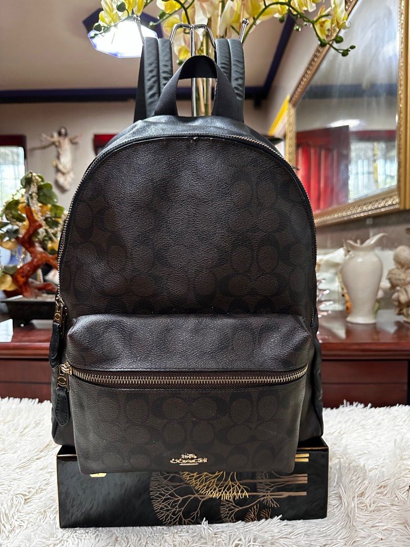 Medium charlie backpack hotsell in blocked signature canvas