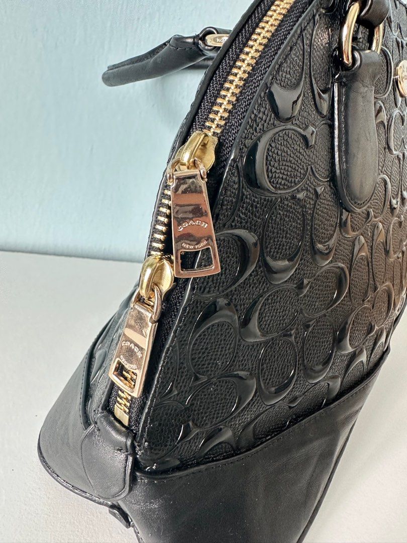 Coach Sierra Alma Embossed Black Women s Fashion Bags Wallets Shoulder Bags on Carousell