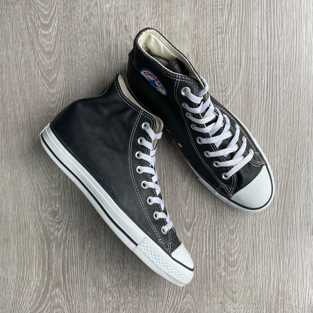 Converse black leather 8.5 discount