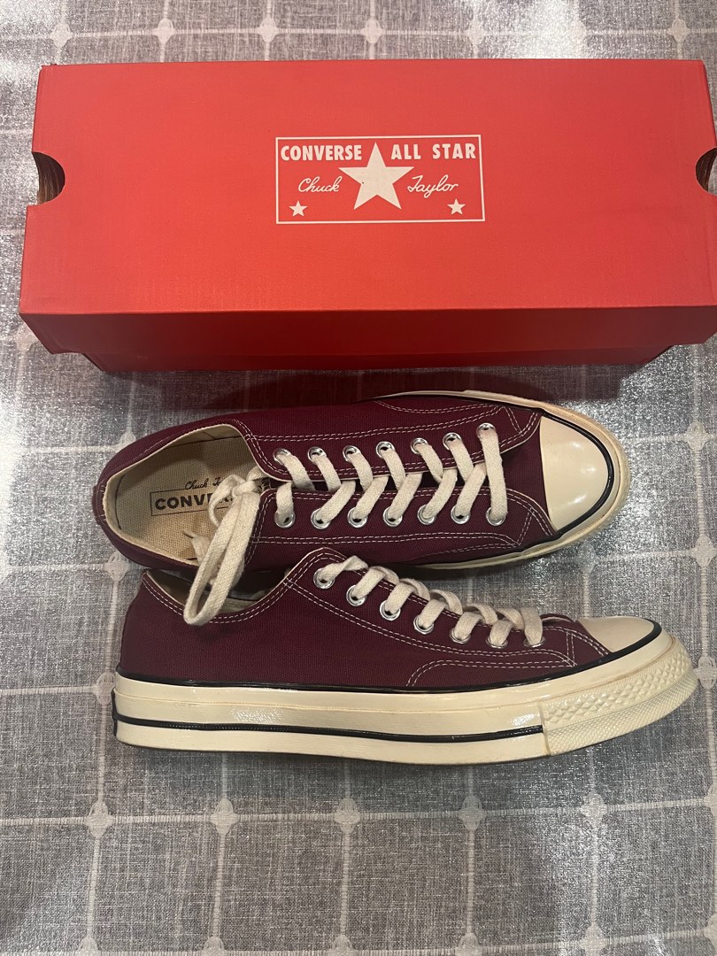 Converse Burgundy Chuck 70 Vintage Sneakers Men s Fashion