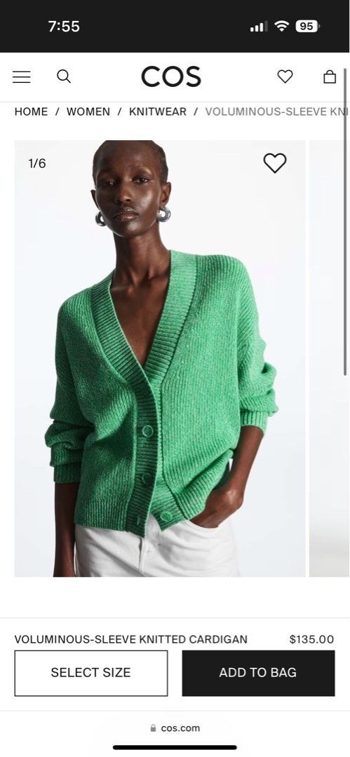 Cos shop green cardigan