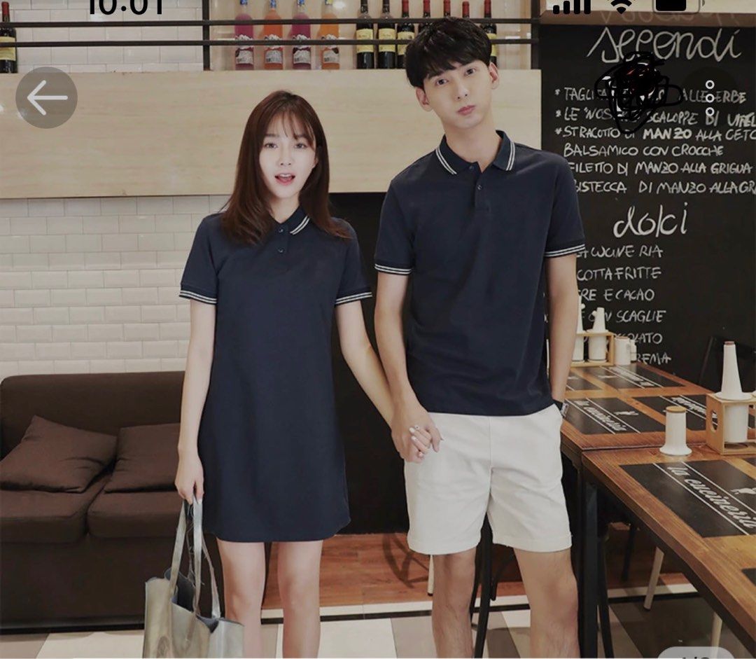 Couple dress sale and polo shirt